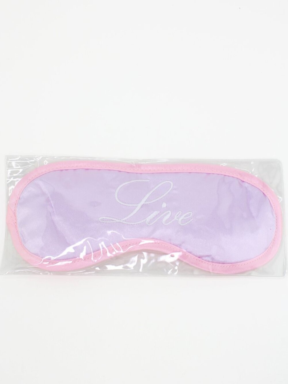 Women's Pastel Pink & Purple Floral "Live" Satin Eye Sleep Mask